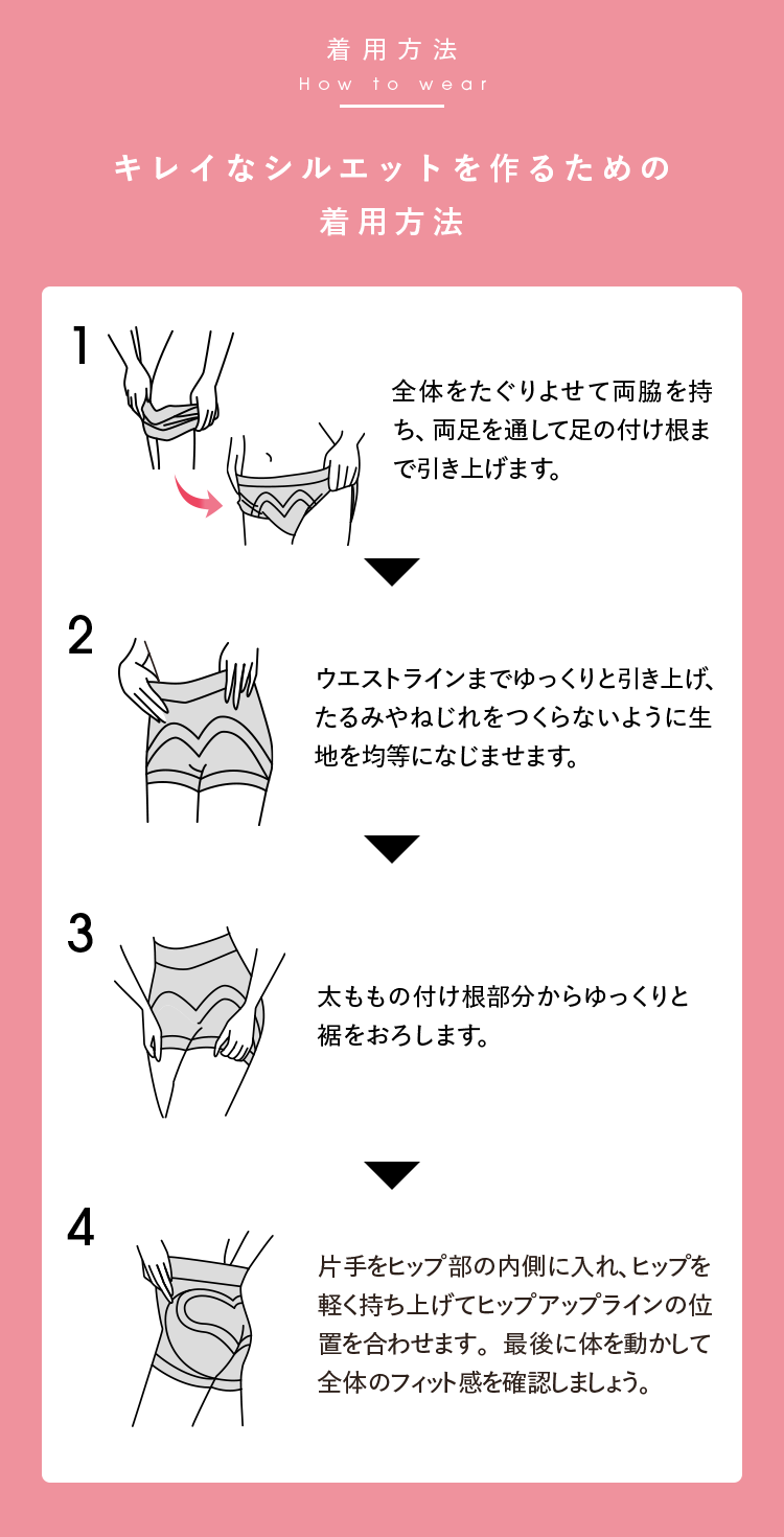 着用方法 キレイなシルエットを作るための着用方法