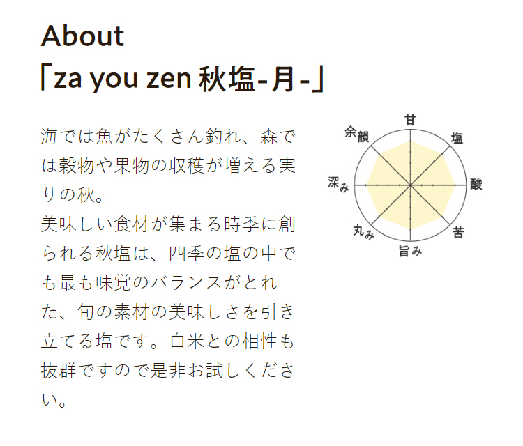 About「za you zen 秋塩-月−」