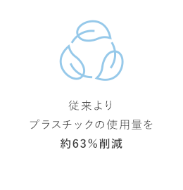 従来よりプラスチックの使用量を約63％削減