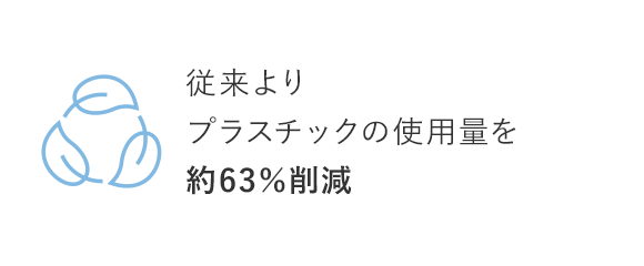 従来よりプラスチックの使用量を約63％削減